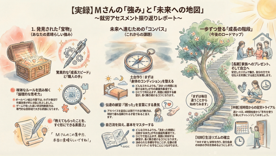 フューチャーマップの例 - 利用者さんの強みと未来への地図